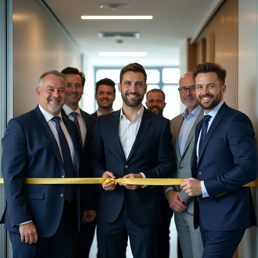 Fundadores de FinanTrustPro en la inauguración